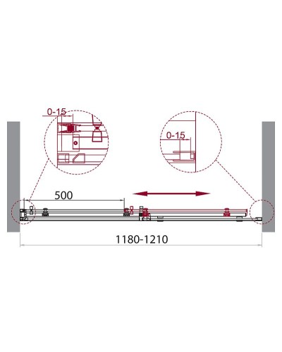 Душевая дверь BelBagno Acqua 120 ACQUA-BF-1-120-C-NERO профиль Черный стекло прозрачное