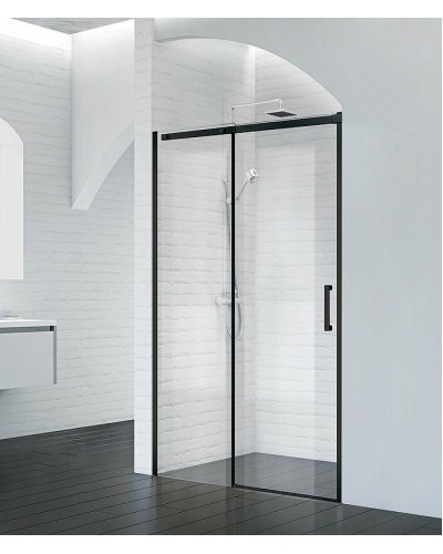 Душевая дверь BelBagno Acqua 120 ACQUA-BF-1-120-C-NERO профиль Черный стекло прозрачное