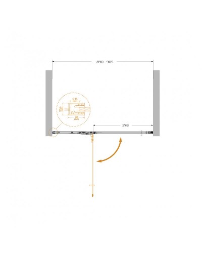 Душевая дверь в нишу CEZARES LINER-B-12-90-C-Cr-L левая