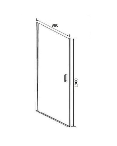 Душевая дверь Orange E05-100tb 100х190 профиль Черный стекло прозрачное