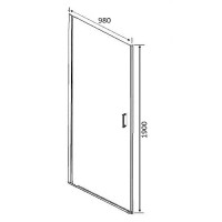 Душевая дверь Orange E05-100tcr 100х190 профиль Хром стекло прозрачное