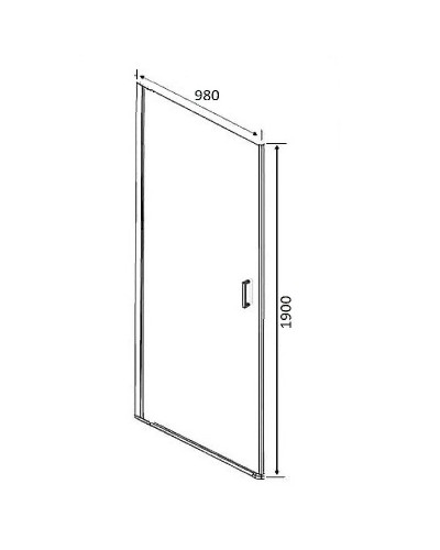 Душевая дверь Orange E05-100tcr 100х190 профиль Хром стекло прозрачное