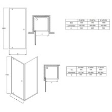 Душевая дверь Jacob Delafon Serenity 90х190 E14P90-GA профиль Хром стекло прозрачное