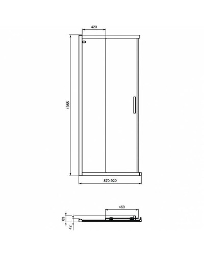 Душевая дверь Ideal Standard Connect 2 90 K966801 профиль Euro White стекло прозрачное