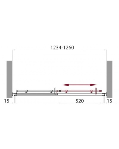 Душевая дверь 125 см BelBagno UNO-BF-1-125-P-Cr текстурное стекло