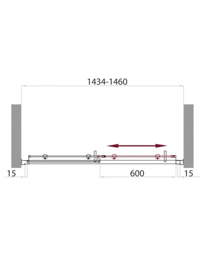 Душевая дверь 145 см BelBagno UNO-BF-1-145-C-Cr прозрачное
