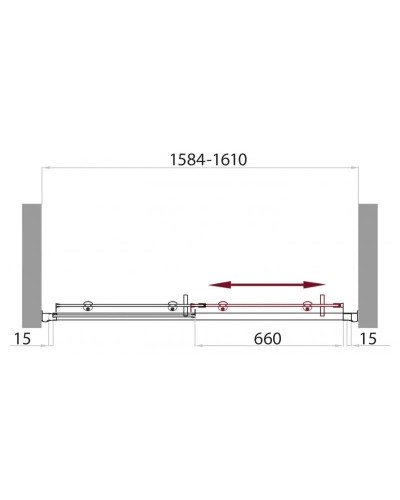 Душевая дверь 160 см BelBagno UNO-BF-1-160-P-Cr текстурное стекло