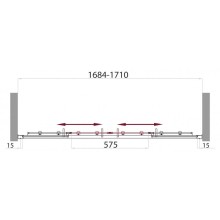 Душевая дверь 170 см BelBagno UNO-BF-2-170-P-Cr текстурное стекло