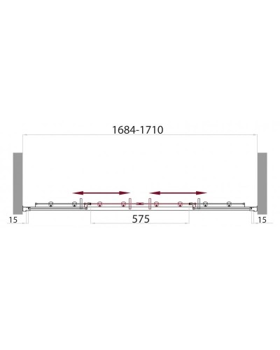 Душевая дверь 170 см BelBagno UNO-BF-2-170-P-Cr текстурное стекло