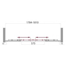 Душевая дверь 180 см BelBagno UNO-BF-2-180-C-Cr прозрачное