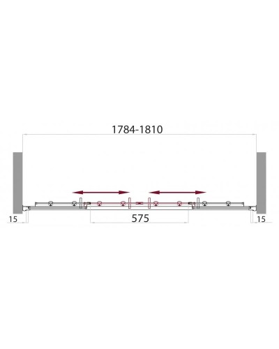 Душевая дверь 180 см BelBagno UNO-BF-2-180-C-Cr прозрачное
