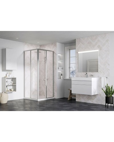 Душевая дверь Ravak Supernova SRV2-80 195 S 14V40UO2Z1 профиль Сатин стекло Transparent