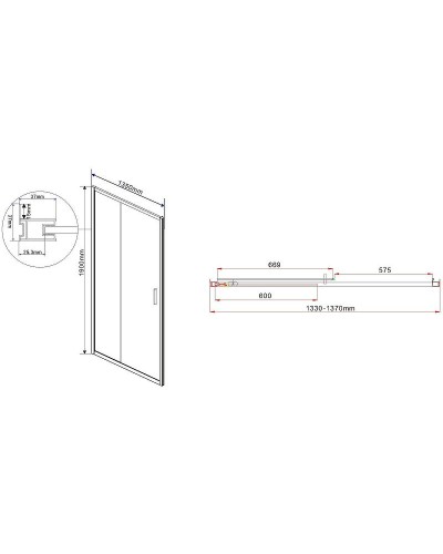 Душевая дверь Vincea Garda 135 VDS-1G135CH профиль Хром стекло шиншилла