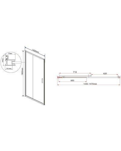 Душевая дверь Vincea Garda 145 VDS-1G145CL профиль Хром стекло прозрачное