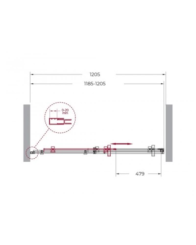 Душевая дверь в проем BelBagno MARINO-BF-1-120-C-Cr