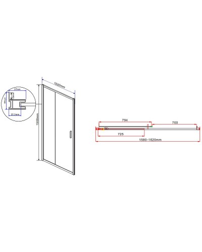 Душевая дверь Vincea Garda 160 VDS-1G160CL профиль Хром стекло прозрачное