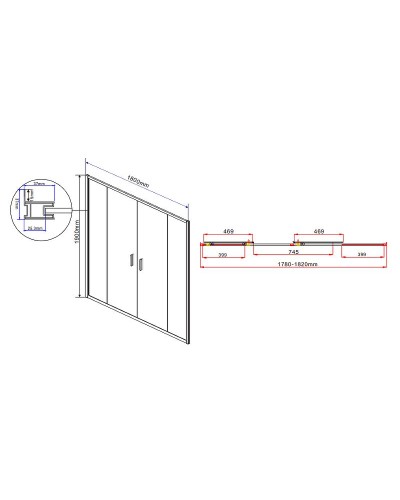 Душевая дверь Vincea Garda 180 VDS-1G2180CL профиль Хром стекло прозрачное