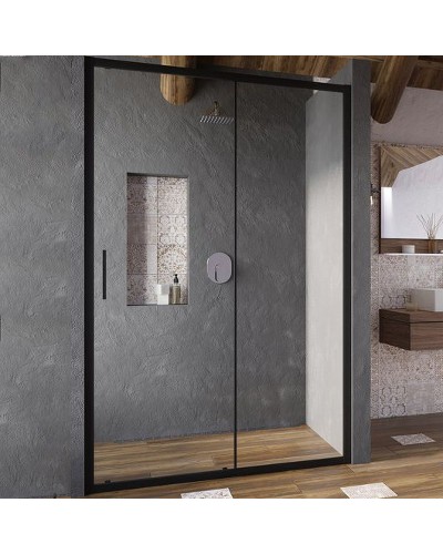 Душевая дверь Ravak Blix Slim BLSDP2-120 X0PMG0300Z1 профиль Черный матовый стекло Transparent