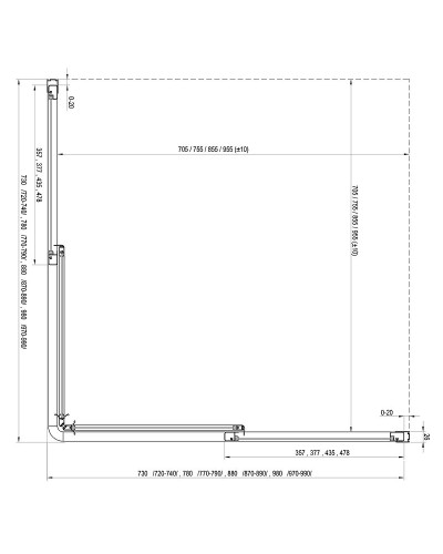 Душевая дверь Ravak Supernova SRV2-80 195 S 14V40UO2ZG профиль Сатин стекло Grape