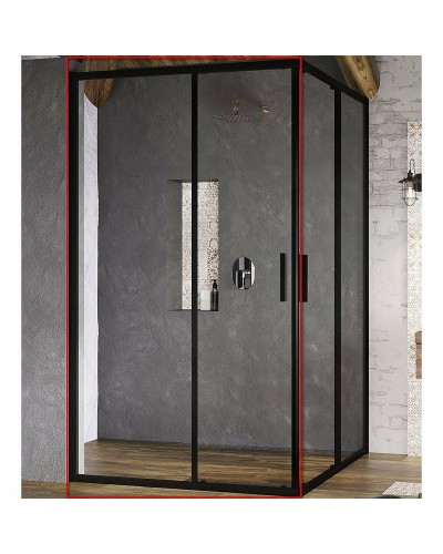 Душевая дверь Ravak Blix Slim BLSRV2K-80 X1XM40300Z1 профиль Черный стекло Transparent
