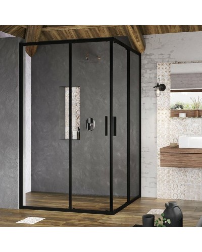 Душевая дверь Ravak Blix Slim BLSRV2K-80 X1XM40300Z1 профиль Черный стекло Transparent