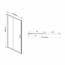 Душевая дверь Vincea Garda VDS-1G120CHB 120 профиль Черный стекло шиншилла