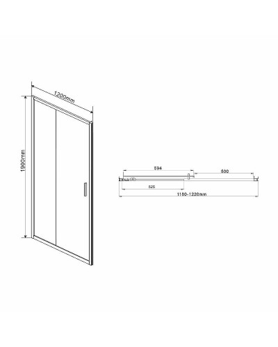 Душевая дверь Vincea Garda VDS-1G120CHB 120 профиль Черный стекло шиншилла