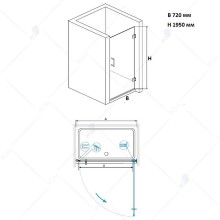 Душевая дверь RGW Hotel HO-011B 80 350601108-14 профиль Черный стекло прозрачное