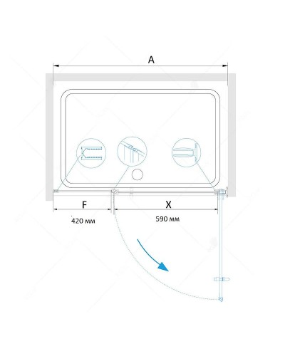 Душевая дверь RGW Hotel HO-012 110 350601211-11 профиль Хром стекло прозрачное