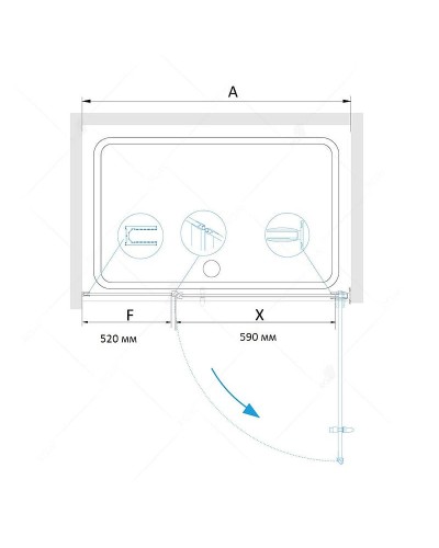 Душевая дверь RGW Hotel HO-012 120 350601212-11 профиль Хром стекло прозрачное