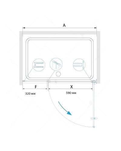 Душевая дверь RGW Hotel HO-012 100 350601200-21 профиль Хром стекло матовое-сатинат