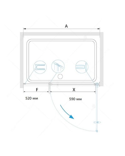Душевая дверь RGW Hotel HO-012 120 350601212-31 профиль Хром стекло тонированное