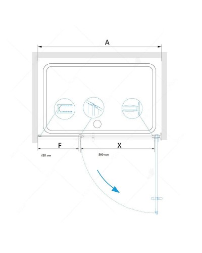 Душевая дверь RGW Hotel HO-012 110 350601211-31 профиль Хром стекло тонированное