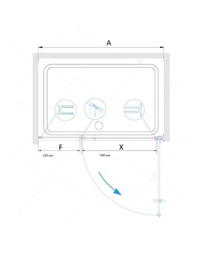 Душевая дверь RGW Hotel HO-012 90 350601209-31 профиль Хром стекло тонированное