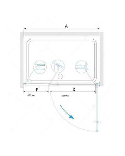Душевая дверь RGW Hotel HO-012B 110 350601211-24 профиль Черный стекло матовое-сатинат