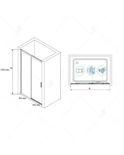 Душевая дверь RGW Leipzig LE-12 100 34121210-11 профиль Хром стекло прозрачное