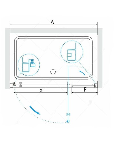 Душевая дверь RGW Passage PA-02 80 41080208-51 профиль Хром стекло шиншилла