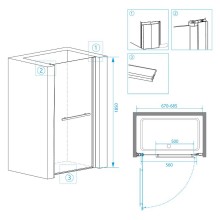 Душевая дверь RGW Passage PA-03 70 41080307-11 профиль Хром стекло прозрачное