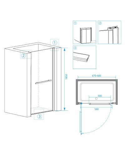 Душевая дверь RGW Passage PA-03 70 41080307-11 профиль Хром стекло прозрачное