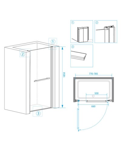 Душевая дверь RGW Passage PA-03 80 41080308-11 профиль Хром стекло прозрачное