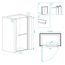 Душевая дверь RGW Passage PA-03 90 41080309-11 профиль Хром стекло прозрачное