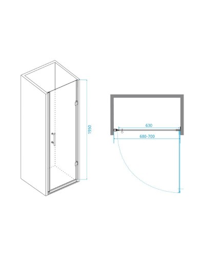 Душевая дверь RGW Passage PA-06B 70 41080607-54 профиль Черный стекло шиншилла