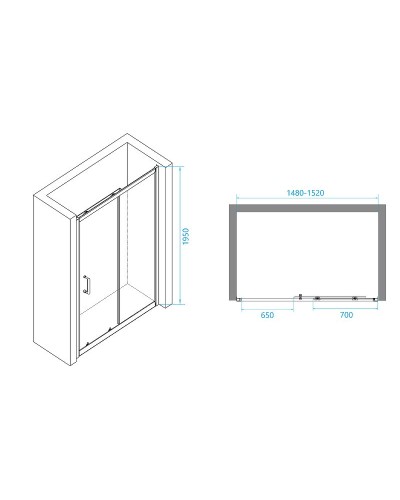 Душевая дверь RGW Passage PA-14 150 41081415-11 профиль Хром стекло прозрачное