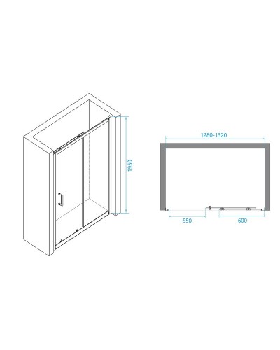 Душевая дверь RGW Passage PA-14 130 41081413-11 профиль Хром стекло прозрачное