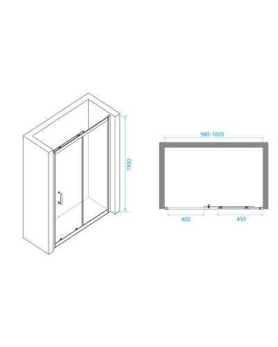 Душевая дверь RGW Passage PA-14 100 41081410-51 профиль Хром стекло шиншилла