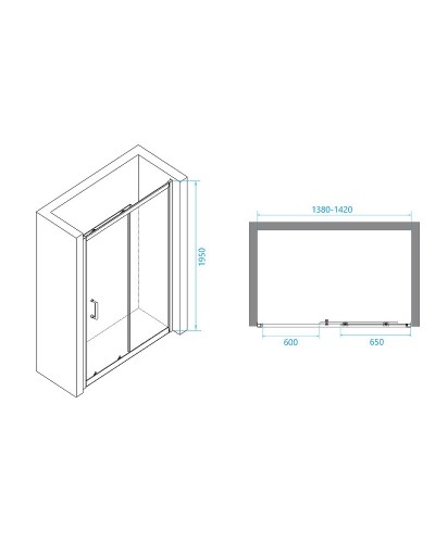 Душевая дверь RGW Passage PA-14 140 41081414-51 профиль Хром стекло шиншилла