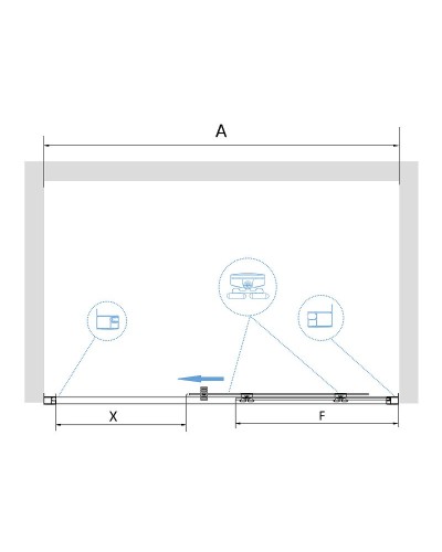 Душевая дверь RGW Passage PA-14 150 41081415-51 профиль Хром стекло шиншилла