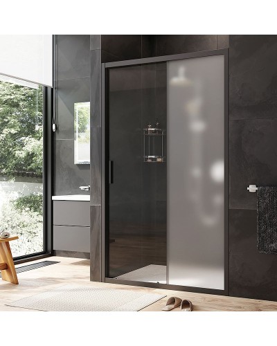 Душевая дверь AM.PM Gem 120 W90G-120-1-195BM профиль Черный матовый стекло матовое-прозрачное