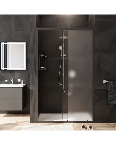 Душевая дверь AM.PM Gem 120 W90G-120-1-195BM профиль Черный матовый стекло матовое-прозрачное