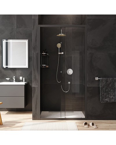 Душевая дверь AM.PM Gem Solo 100 W90G-100-1-195BT профиль Черный матовый стекло прозрачное